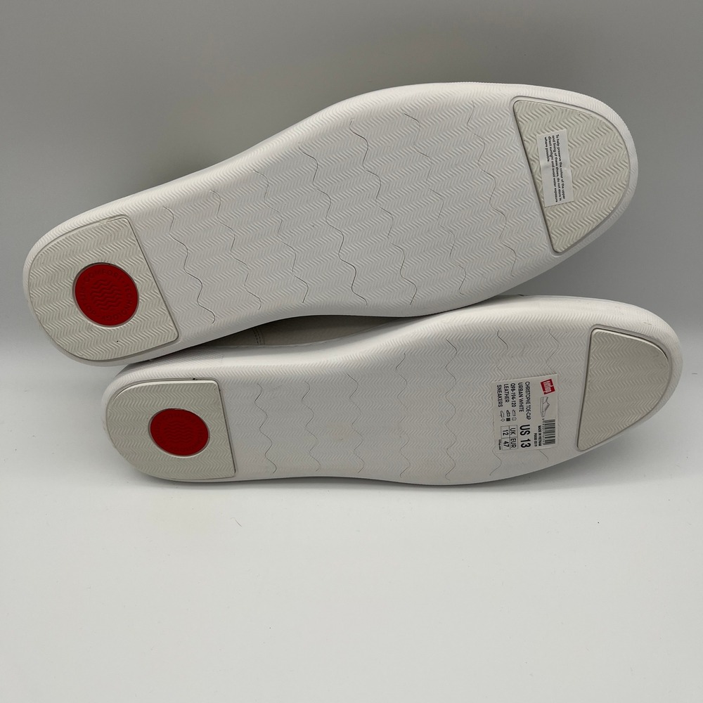 FitFlop Christone Toe-Cap Urban White Leather Sneakers Mens US 13 Q98-194-120 - Picture 7 of 10